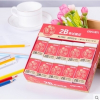 得力7552，连中三元系列考试橡皮 白色橡皮 2B学生橡皮擦 易擦干净 