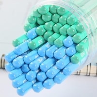 得力S928，HB 50支装桶装铅笔小学生儿童专用圆形写字铅笔 环保无毒铅笔