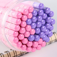 得力S928，HB 50支装桶装铅笔小学生儿童专用圆形写字铅笔 环保无毒铅笔