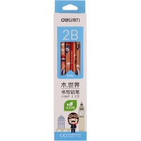 得力S926，2B木质铅笔六角型铅笔卡通学生12支盒装铅笔