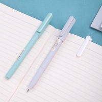 得力A066B-02，可爱简约小清新学生中性笔0.5mm子弹头黑色碳素水笔