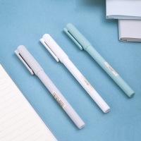 得力A066B-02，可爱简约小清新学生中性笔0.5mm子弹头黑色碳素水笔