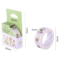 得力HZ027，15mm*5m可撕和纸胶带手帐diy花纹胶布易撕彩色贴纸胶带