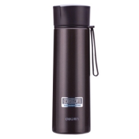 得力6125，450ml真空不锈钢保温杯，得力水杯 450ml香槟色,白色，深咖啡色