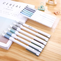 得力A008，0.5mm中性笔 黑色水笔全针管黑笔学生碳素笔办公用品 