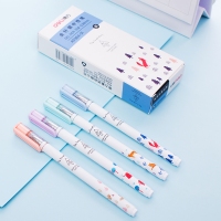 得力A036A-01，0.38mm 全针管中性笔卡通小清新学生笔签字笔水笔(03...