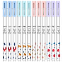 得力A036A-01，0.38mm 全针管中性笔卡通小清新学生笔签字笔水笔(036A)
