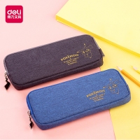 得力66732，皮卡丘系列笔袋简约帆布拉链袋学生文具袋铅笔袋