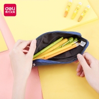 得力66732，皮卡丘系列笔袋简约帆布拉链袋学生文具袋铅笔袋