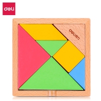 得力74304，七巧板小学生拼版拼图益智儿童套版木质宝宝玩具幼儿园 