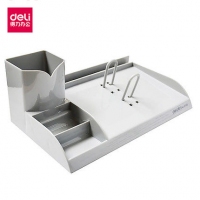 得力9165，台历架（1/20），浅灰色台历架，带笔筒多功能台历架不配芯