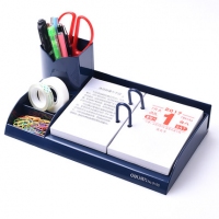 得力9165，台历架（1/20），浅灰色台历架，带笔筒多功能台历架不配芯