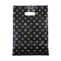 18*25CM 小号黑色礼品袋（50只装）高压塑料袋 手提袋包装袋高压双面印刷（18*25cm）