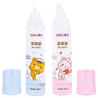 得力68551，30ml高粘液体胶（1/24/可水洗液体胶柔软刷头学生办公小清新液体胶