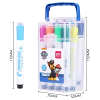得力70697，12色汪汪队立大功可水洗印章水彩笔（1/24/144）头学生水彩笔（1/24/144）儿童绘画笔 王子蓝