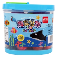 得力6472，12色彩泥（1/18/72）配带模具橡皮泥 彩色像皮泥
