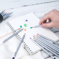 得力68102，48色水溶性彩铅学生用彩色铅笔彩铅（1/12/48）手绘笔美术用品安全无铅毒 