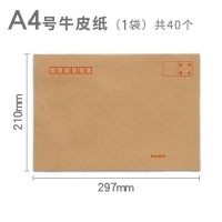 得力25201，A4牛皮纸信封40只/包（1/25）信封袋票工资袋牛皮纸 40个...