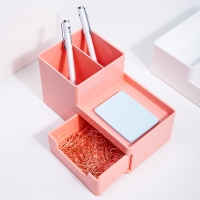 得力8907，桌面文具收纳盒笔筒（1/48）学生学习桌面时尚创意多功能收纳办公用品