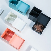 得力8907，桌面文具收纳盒笔筒（1/48）学生学习桌面时尚创意多功能收纳办公用品