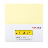 得力21510， 76*76mm 400张黄色简约便签纸即时贴（1/6/96）便利贴便签本N次贴记事贴