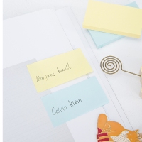 得力21517， 76*25mm 100张蓝色黄色简约便签纸即时贴（1/12/216）便利贴便签本N次贴记事贴-2条/包