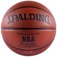 斯伯丁74-602Y，NBA比赛篮球（1/12）真皮牛皮手感室内室外水泥地耐磨王蓝球