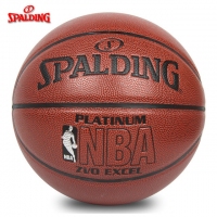 斯伯丁74-605Y，7号篮球铂金NBA篮球（1/12）室内外比赛耐磨PU蓝球