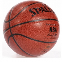 斯伯丁74-605Y，7号篮球铂金NBA篮球（1/12）室内外比赛耐磨PU蓝球