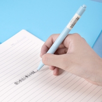 得力A04，乐素0.5mm黑色按动中性笔（12/144/1728）子弹头水笔签字笔