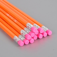 小树苗S3073，12支装盒装铅笔（1/24/240）水果系列铅笔，HB铅笔带彩色橡皮头