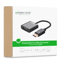 绿联20415，DP转VGA转换器 Displayport转VGA母头高清转换线 电脑接电视/投影仪视频转接头 黑色 20415