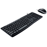 罗技Logitech  MK200有线键鼠套装 罗技键鼠套装 USB电脑多媒体键盘鼠标套装 黑色