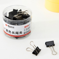 晨光ABS92736，19MM票夹黑色长尾夹燕尾夹（1/96）学生办公用品夹子40枚/筒