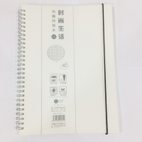 本子铺416150，16K150时尚生活绑带线圈本（网格）透明绑带线圈本（1/80）网格笔记本文具螺旋本学生用手帐本
