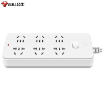 公牛GN109K，6位总控插座3米线（1/40）公牛插线板/插排/排插/接线板/拖线板 6位总控全长3米