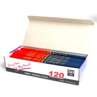 中华红蓝双头铅笔 双色铅芯 120红蓝/木工全红铅笔 红蓝铅笔