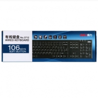 得力（deli）3712 有线usb键盘电脑键盘有线键盘计算机键盘 办公用品 黑色
