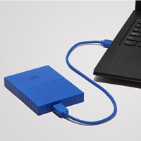 西部数据(WD)1TB USB3.0移动硬盘My Passport 2.5英寸 贵族蓝(密码保护 自动备份)WDBYNN0010BBL