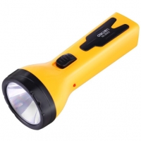 得力（deli） 手电筒探照灯 塑料外壳手电筒 可充电 办公用品 3662 黄色