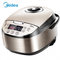 美的（Midea）电饭煲电饭锅气动涡轮防溢金属机身圆灶釜内胆4L电饭煲MB-WF...