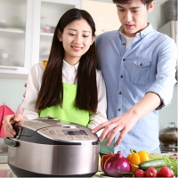 美的（Midea）电饭煲电饭锅气动涡轮防溢金属机身圆灶釜内胆4L电饭煲MB-WFS4037