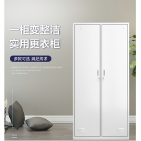 更衣柜员工柜铁皮柜工具柜带锁储物柜铁皮衣柜办公室柜子 二门更衣柜