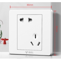 公牛(BULL) 开关插座 G07系列 10A斜五孔插座 86型面板G07Z223A 白色 