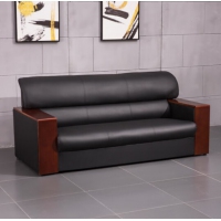 办公沙发办公室会客沙发茶几商务接待沙发组合皮艺三人位KNSF003